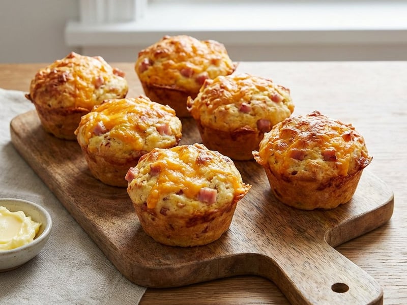 Sajtos muffin sonkával | Gyors sós uzsonna