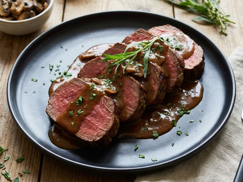 Chateaubriand steak gombás mártással