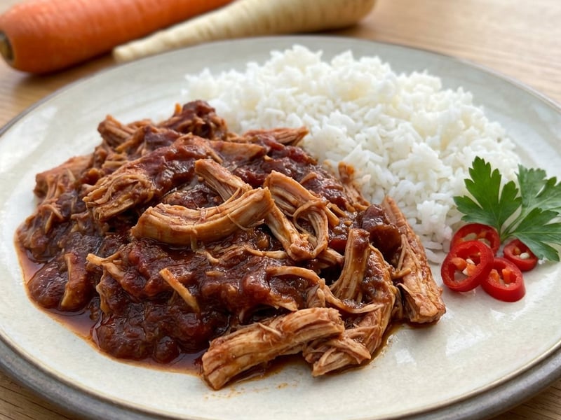 Tépett pulykahús lassú főzőedényben