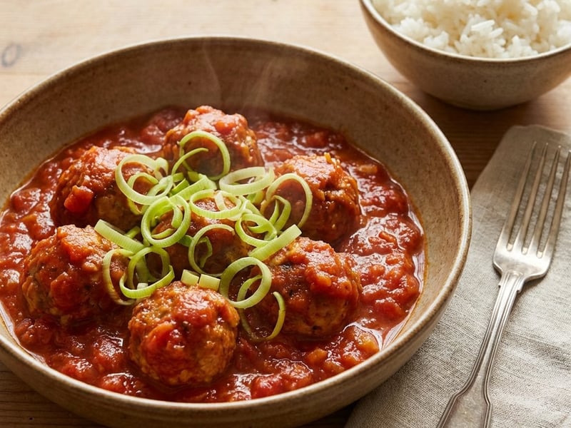 Füstölt tofu golyók paradicsommártásban | Egészséges ebéd