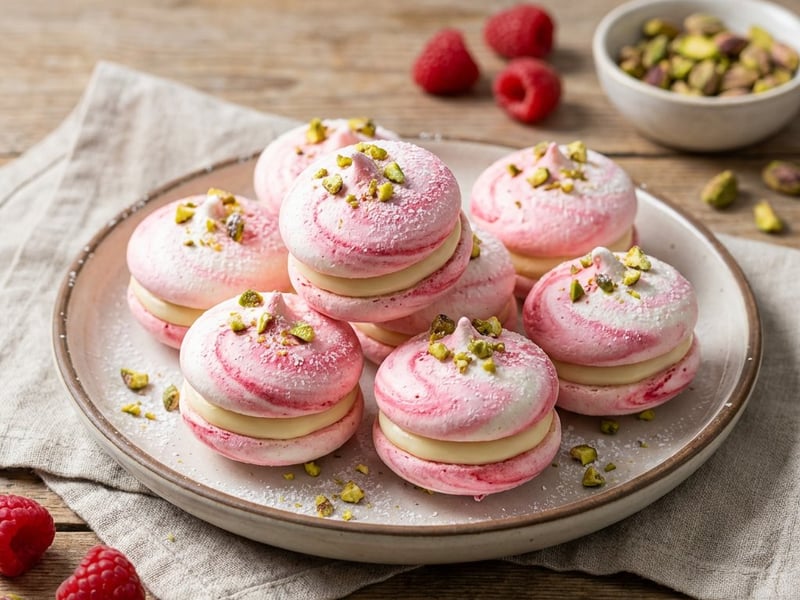 Raspberry Meringue with White Chocolate Cream