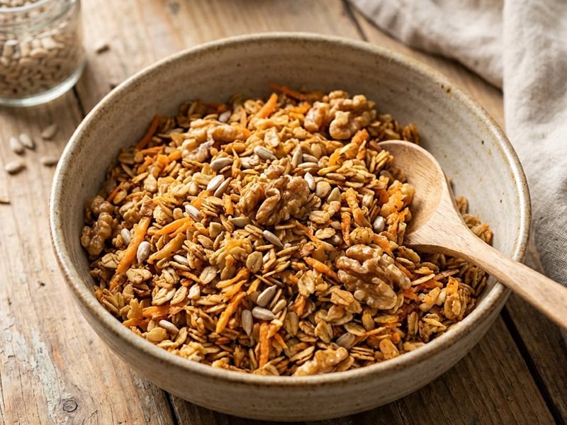 Sós granola sárgarépával | Egészséges snack