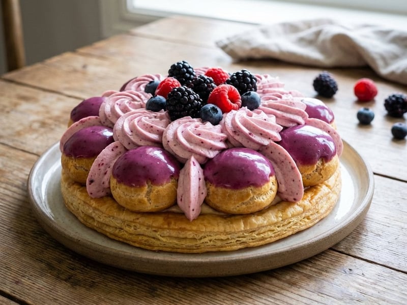Erdei gyümölcsös St. Honoré torta