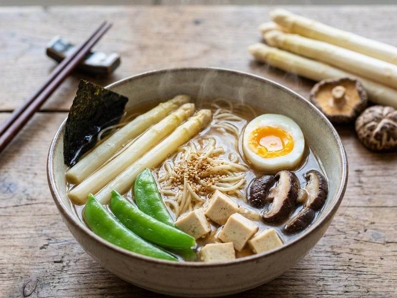 Tavaszi spárgás ramen bowl