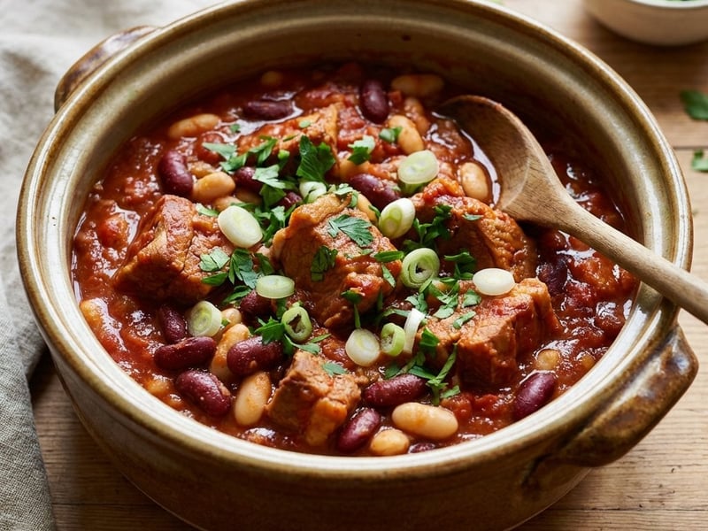 Pork Leg with Beans and Tomatoes