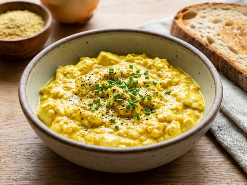 Creamy Vegan Tofu Scramble with Silken Tofu
