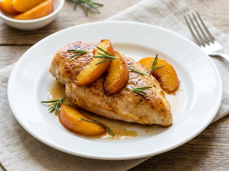 Chicken Breast with Rosemary and Peaches