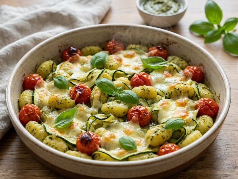 Krémes pesztós-cukkinis tepsis gnocchi | Gyors nyári vacsora