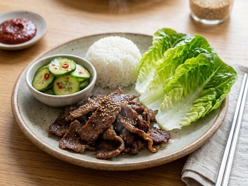 Koreai Bulgogi | Fűszeres marhahús salátalevelekben