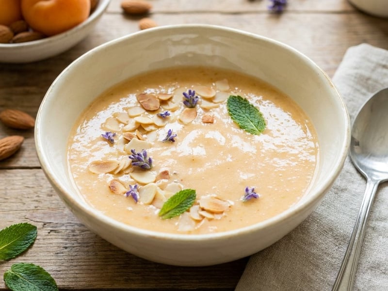 Lavender apricot cream soup | Refreshing summer soup