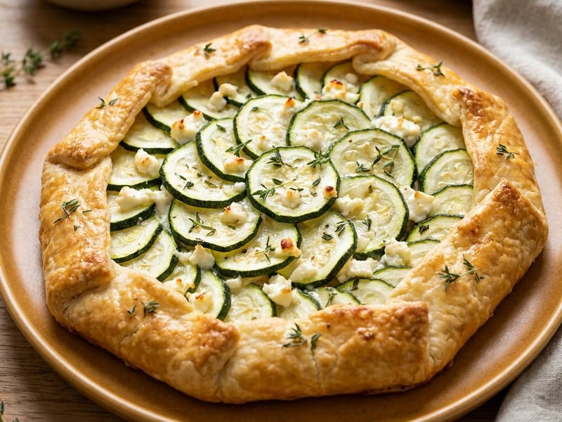 Rusztikus cukkinis-feta sajtos galette | Ropogós nyári sós pite