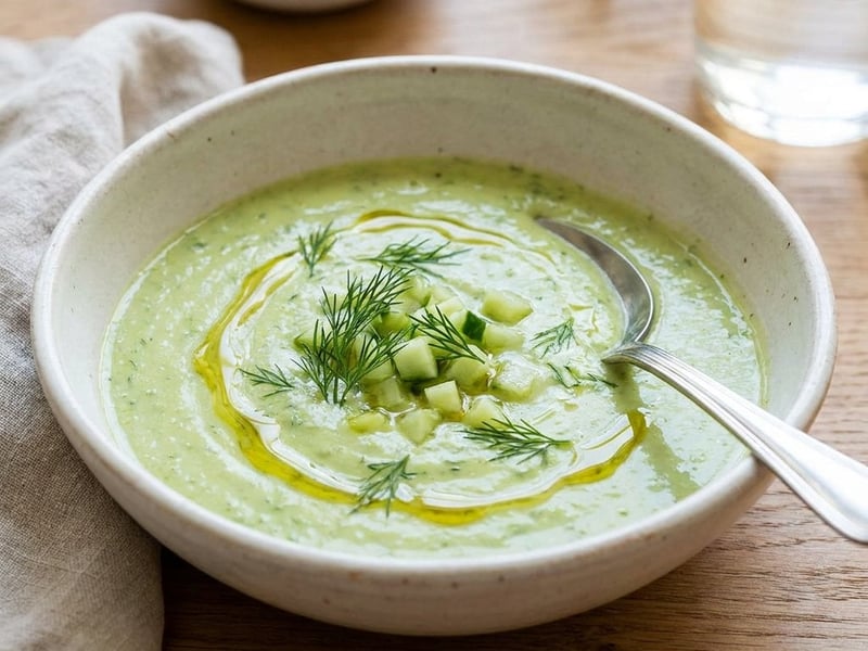 Cold Avocado-Cucumber Cream Soup | Refreshing Summer Soup