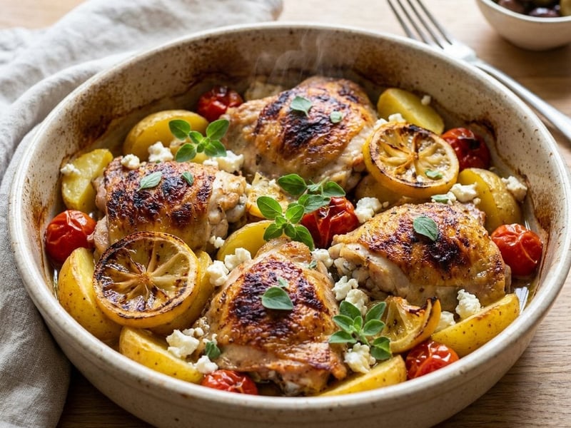 Greek Lemon Baked Chicken | Light Summer Dinner