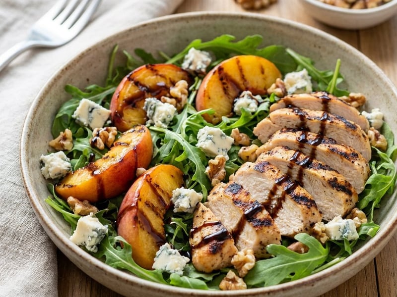 Grilled Peach and Gorgonzola Chicken Salad | Summer Lunch