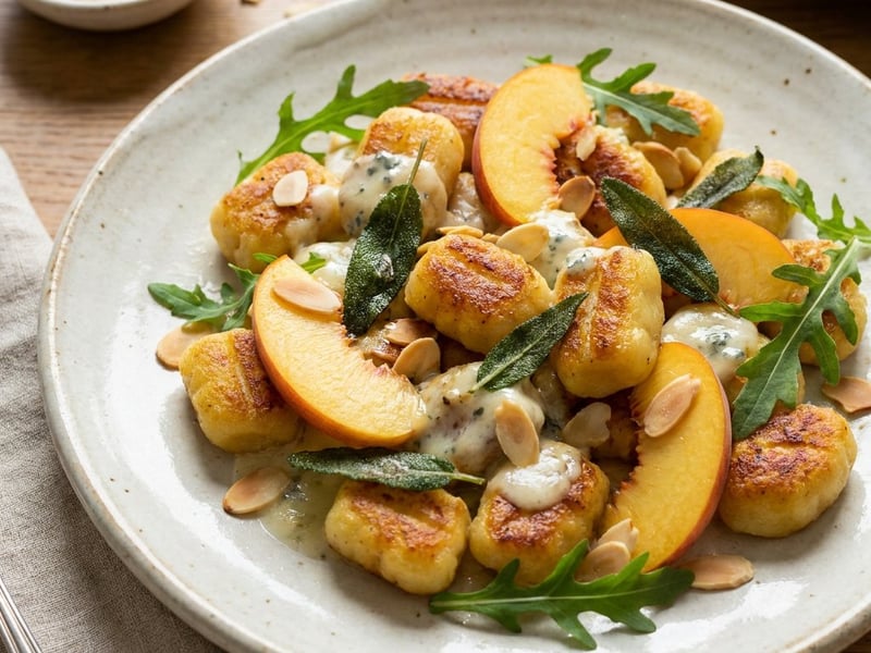 Serpenyős gorgonzolás-barackos gnocchi | 15 perces vacsora