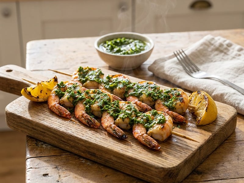Garnélanyárs házi chimichurri szósszal | Gyors nyári grill