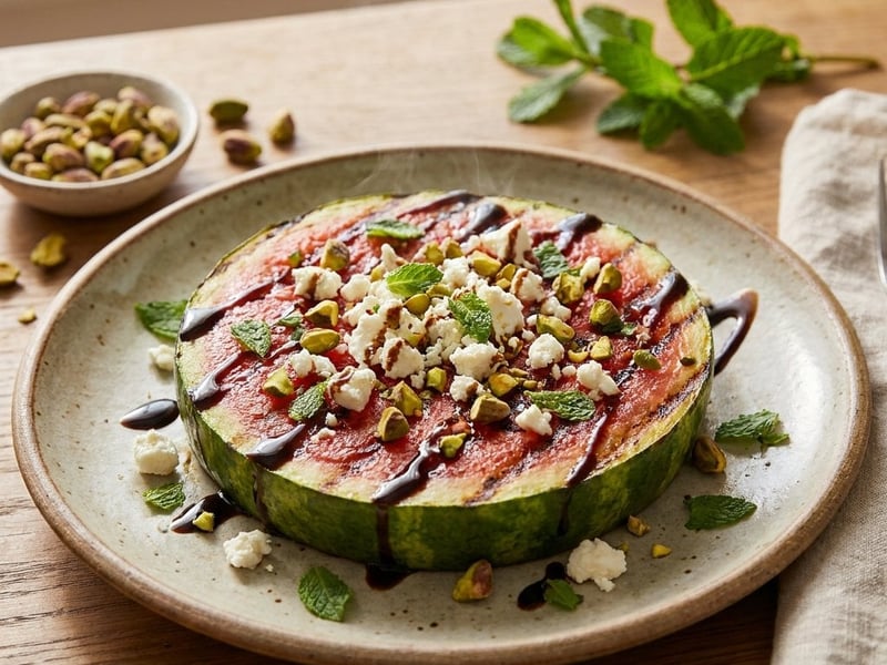 Grilled watermelon steak with feta | Refreshing summer dinner