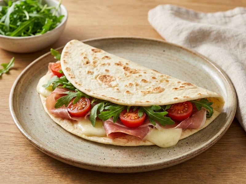 Olasz piadina prosciutto-val és mozarellával