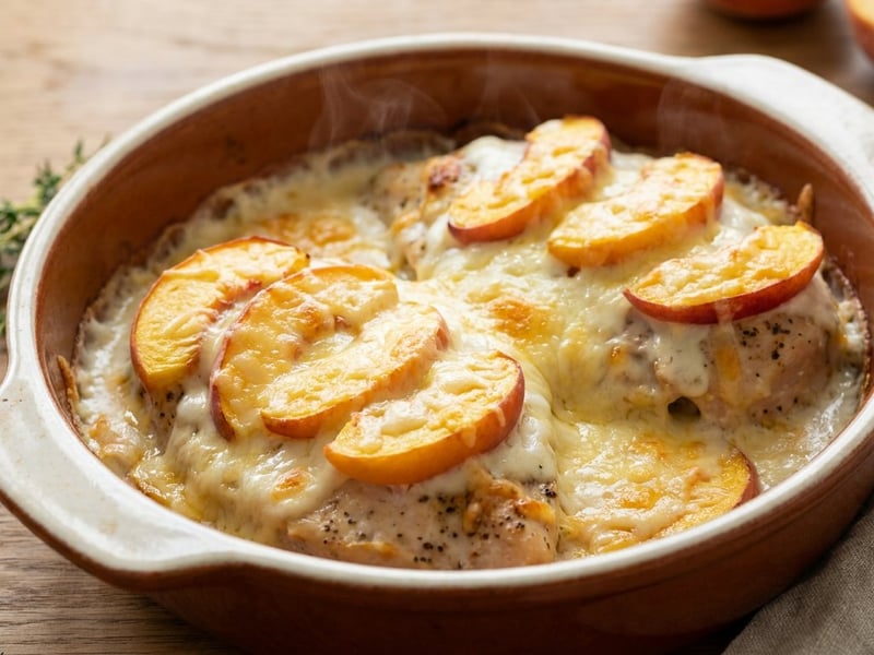 Peach Bechamel Chicken Breast Steak | Juicy summer favorite