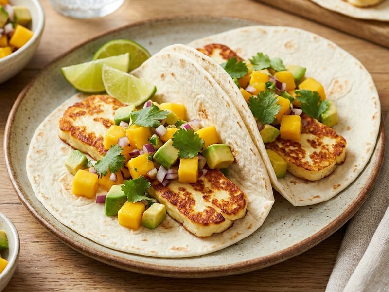 Halloumi tacos with mango salsa | Quick summer street food