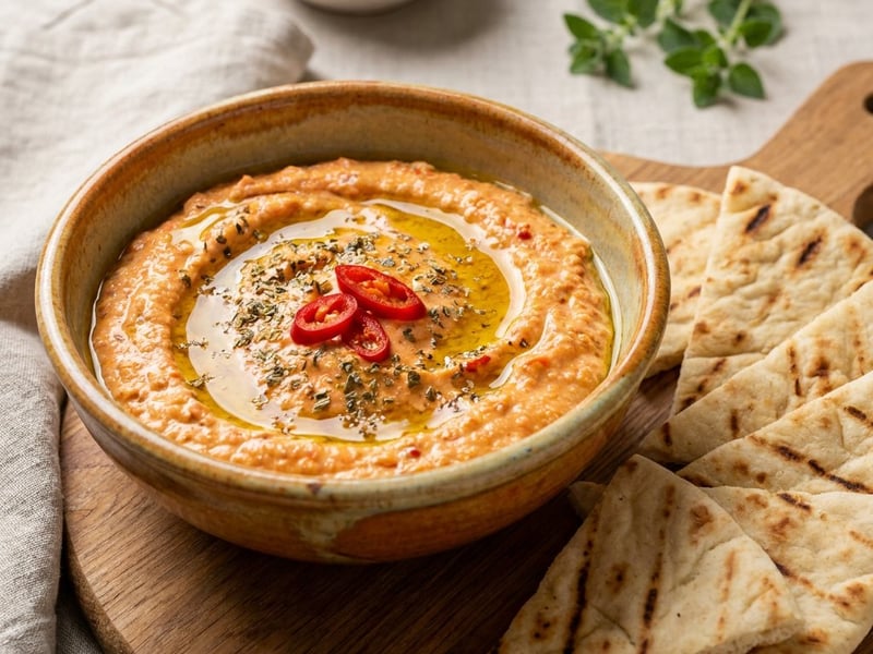 Tirokafteri | Spicy Greek Roasted Pepper Feta Dip