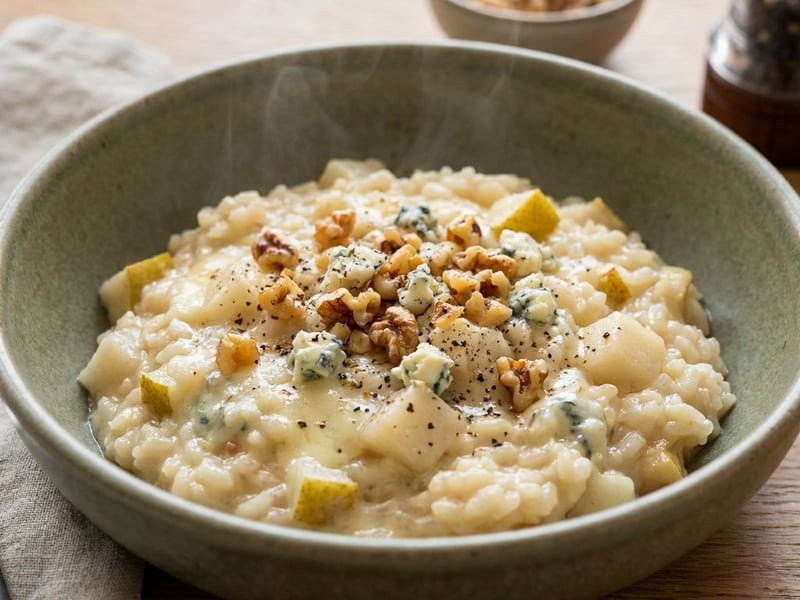 Gorgonzola and pear risotto | Creamy Italian dinner