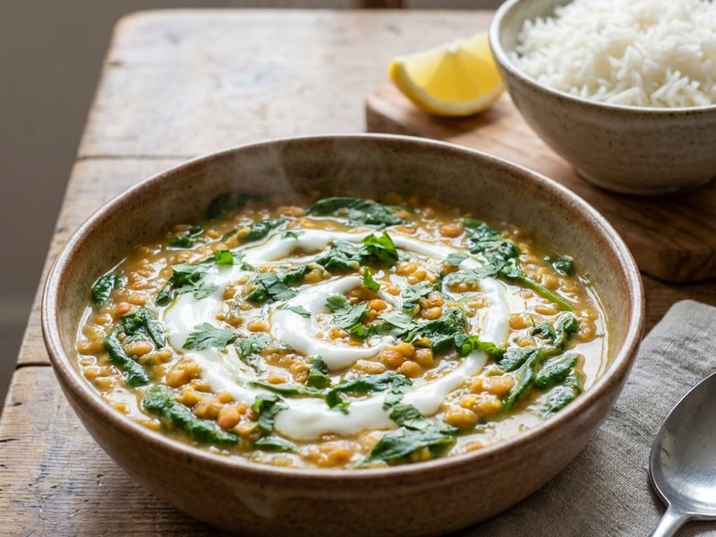 Indian Spinach Lentil Curry (Dal Palak) | Creamy and Spicy