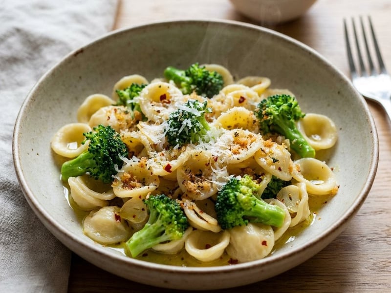 Brokkolis orecchiette | Ropogós fűszeres morzsával