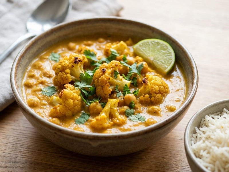 Sült karfiolos csicseriborsó curry | Aromás indiai vacsora
