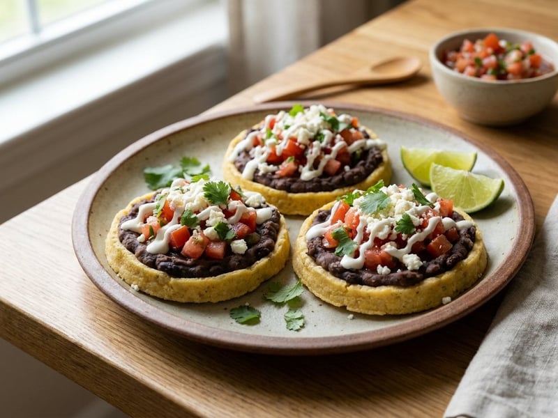 Mexikói sopes fűszeres feketebabbal | Ropogós street food