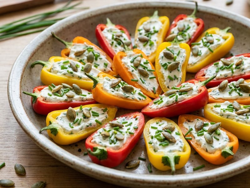 Krémsajttal töltött babypaprika | Gyors tízórai