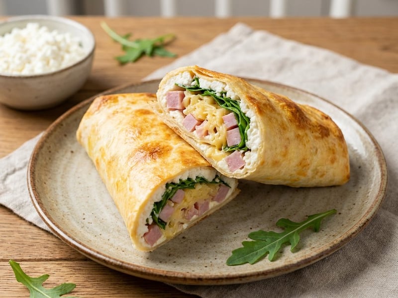 Cottage cheese wrap sonkával és sajttal | Magas fehérjetartalmú lepény