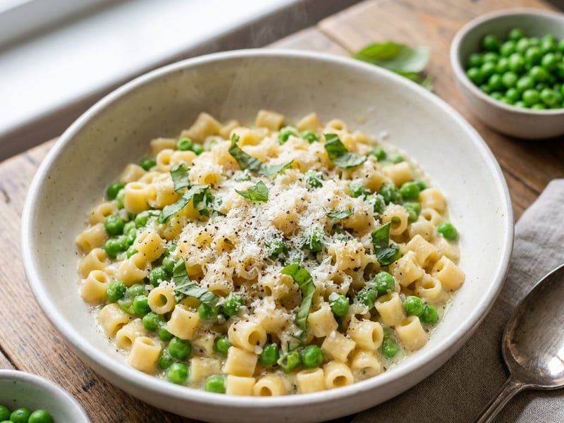 Pasta e Piselli | Olasz krémes zöldborsós tészta