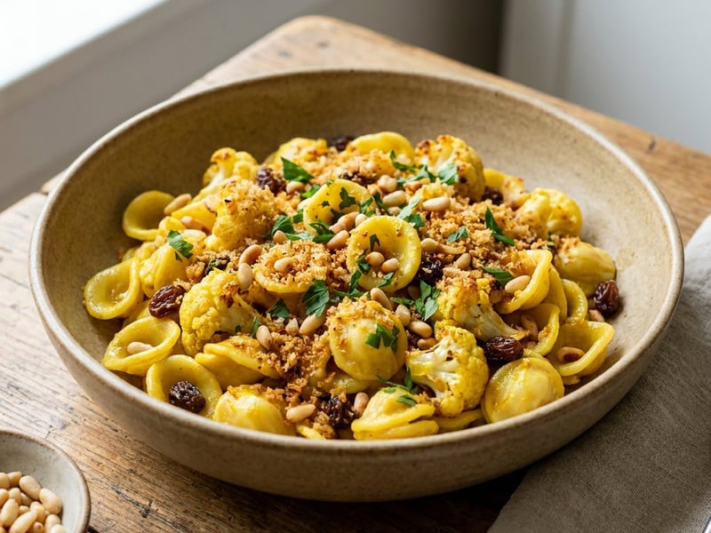 Sicilian Cauliflower Pasta | With Pine Nuts and Golden Breadcrumbs