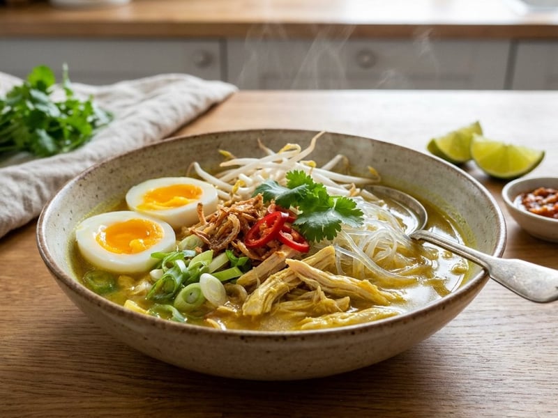 Indonesian Soto Ayam Chicken Soup | Rich Spiced Asian Soup