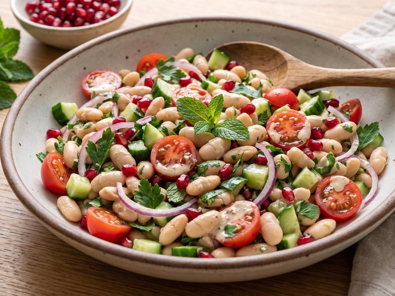 Middle Eastern white bean salad | Filling tahini bowl