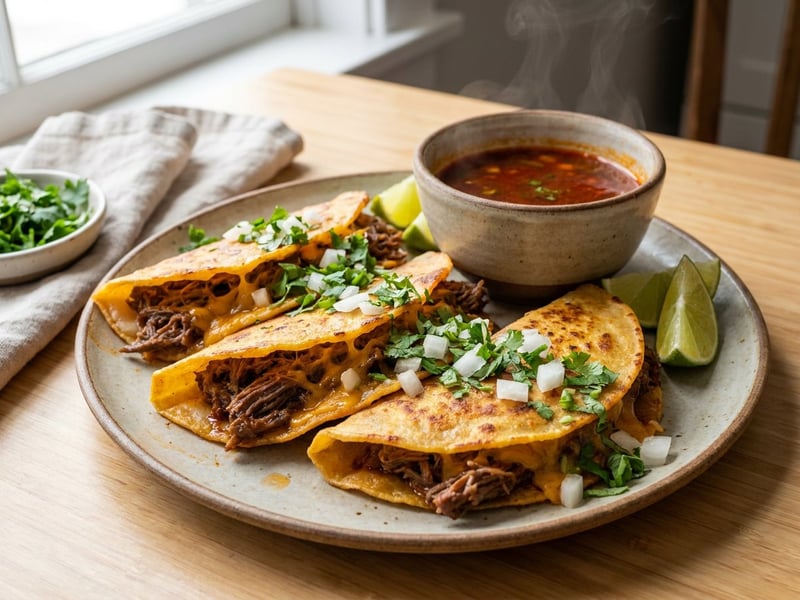 Birria tacos with juicy beef | Mexican street food