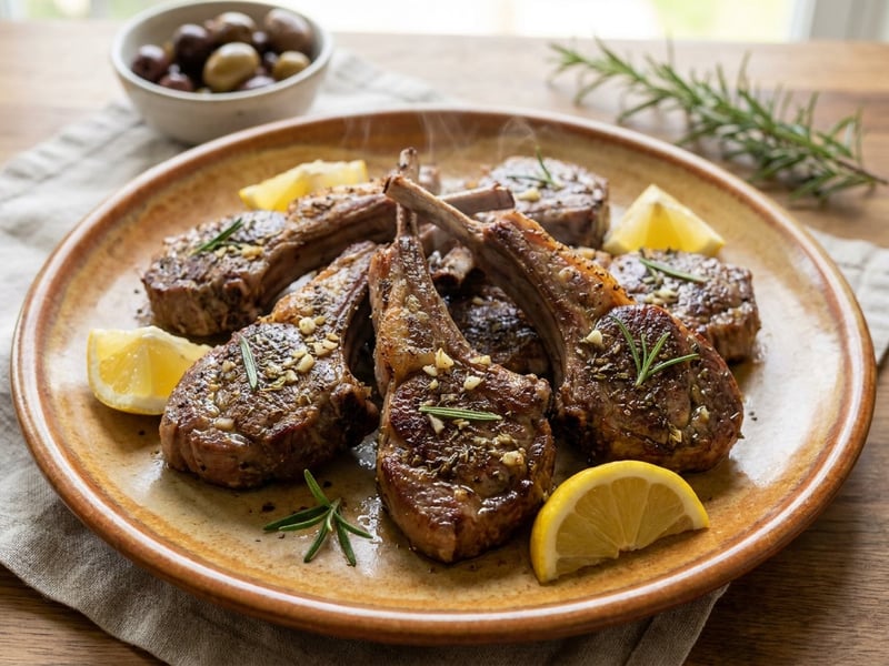 Greek Lamb Chops | Roasted Lamb with Lemon and Oregano