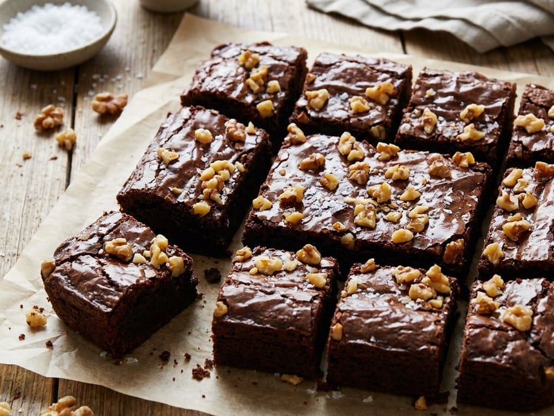 Espresso coffee brownie with walnuts | Fudgy chocolate dessert