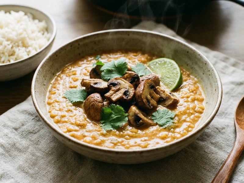 Creamy Mushroom and Red Lentil Curry | Fragrant Indian One-Pot