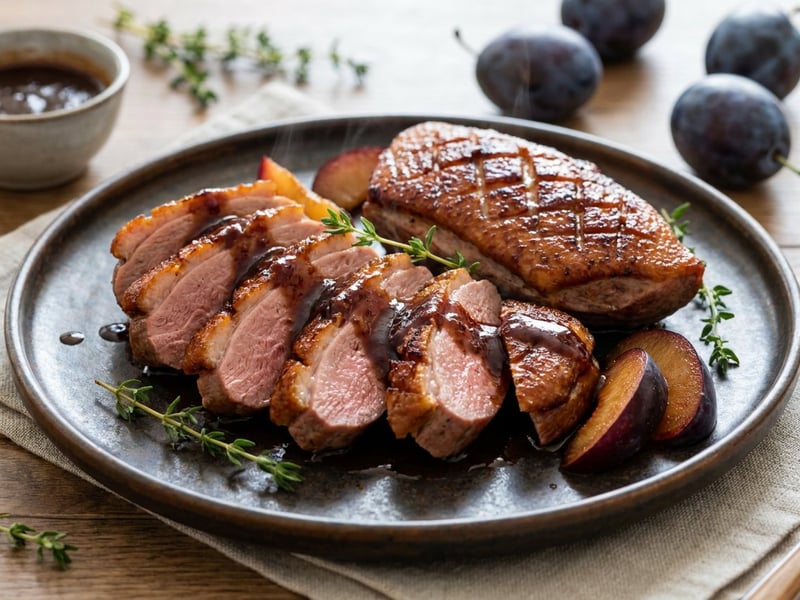 BBQ duck breast with plum glaze | Summer gourmet grill