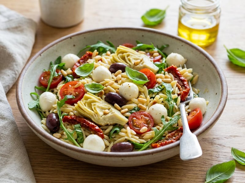 Italian antipasto orzo salad | Colorful Mediterranean dish