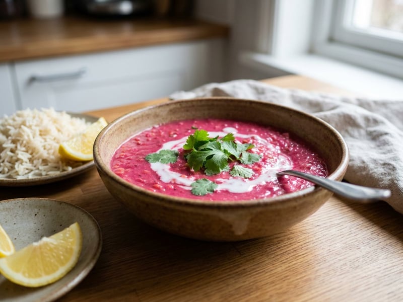 Beetroot Red Lentil Dahl | Colorful Indian One-Pot Dish