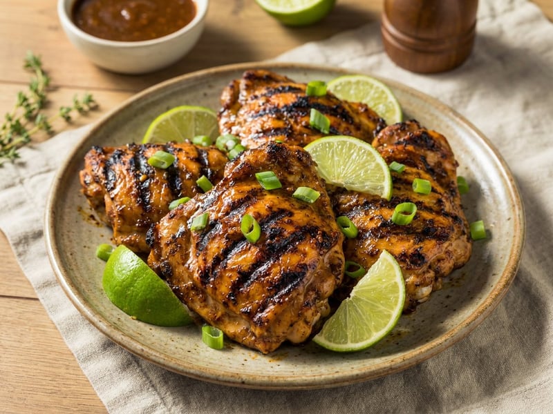 Caribbean Jerk BBQ Chicken Thighs | Spicy Grill