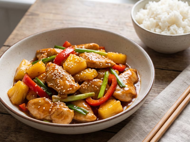 Sweet and sour pineapple wok chicken | 20-minute dinner