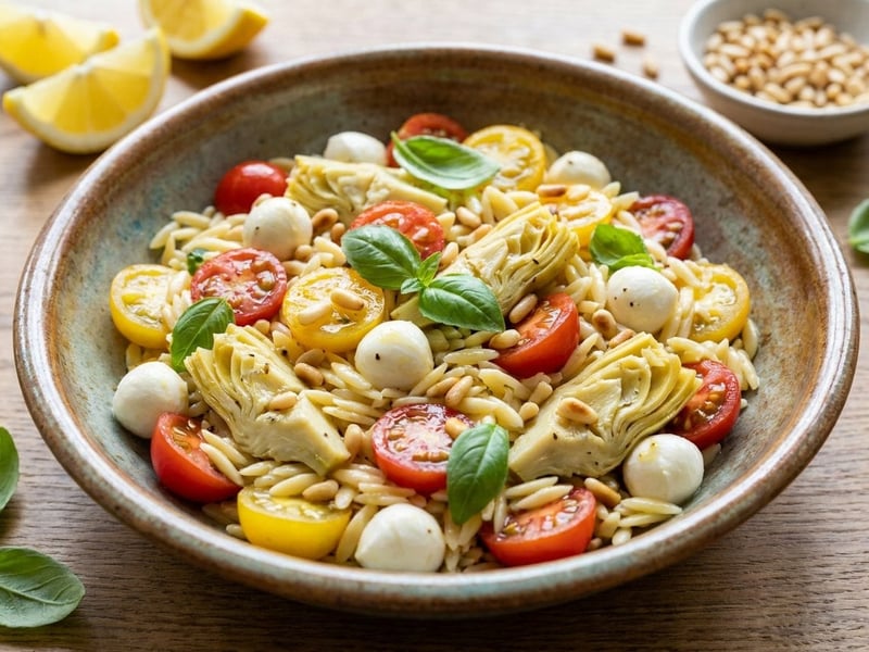 Italian Lemon Artichoke Orzo Salad | Refreshing Summer Bowl