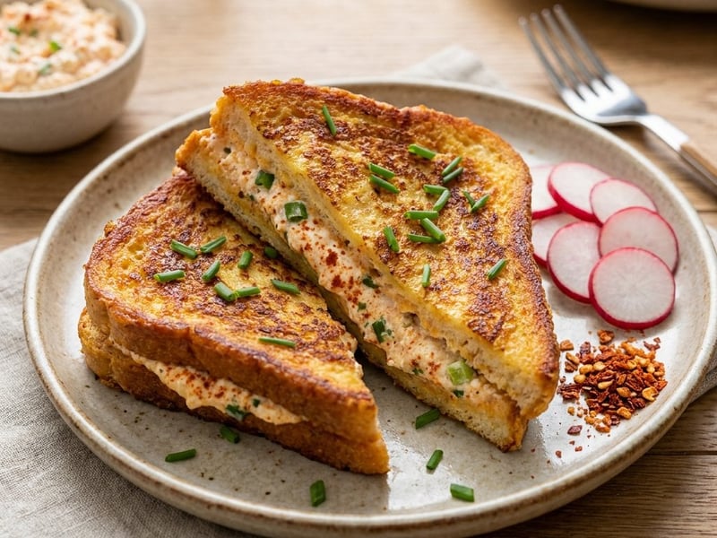 French Toast Stuffed with Körözött | Crispy Breakfast