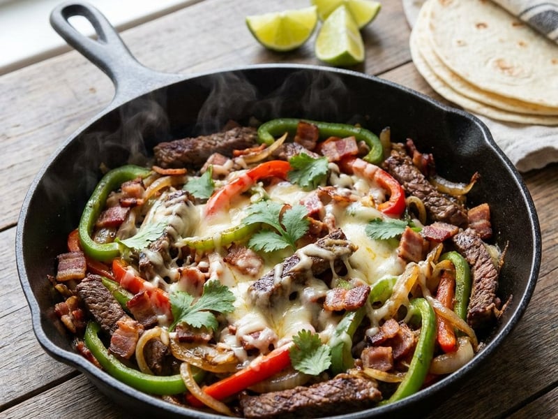 Mexican Beef Alambre | Cheesy Mexican Street Food