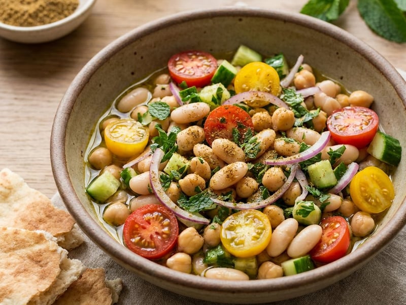 Foul Mudammas Salad | Filling Middle Eastern Legume Bowl