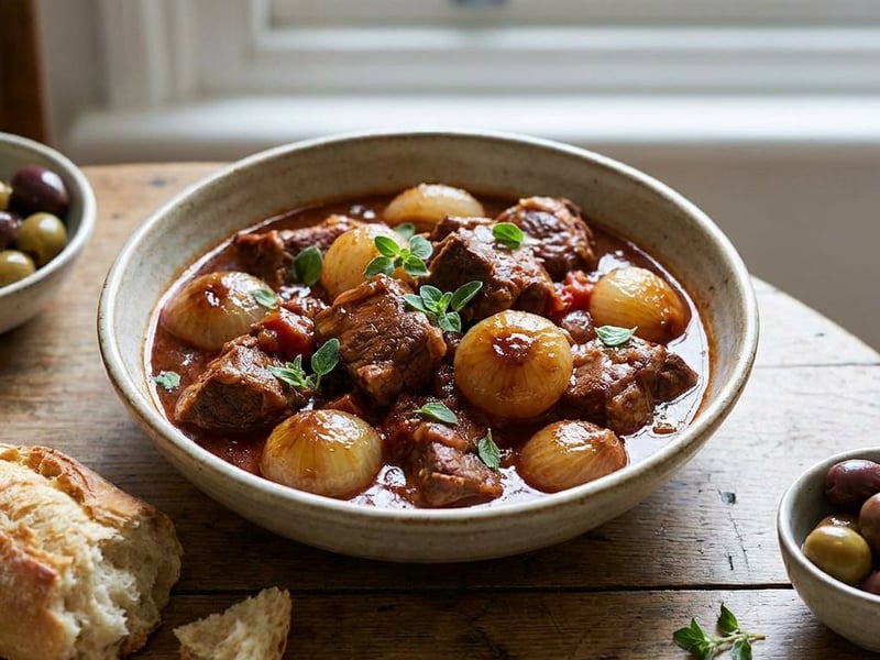 Greek lamb stifado | Tender Mediterranean stew
